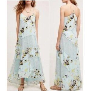 BNWT Anthropologie Lace Floral Maxi Biased Dress